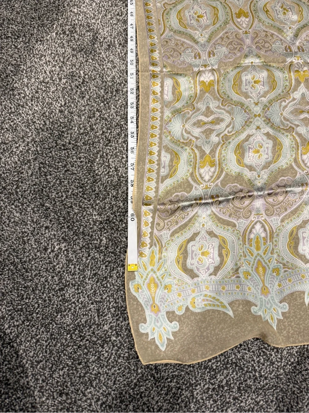 Vintage Ornate Silk Scarf in Champagne